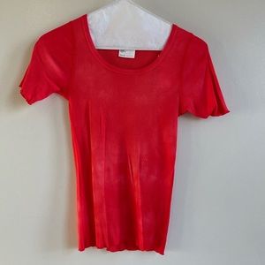 Helmut Lang Tie Dye Red Volcano Shirt Womens Small Mens XS